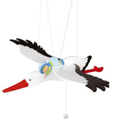 Zweeffiguur Ooievaar Met Baby jongen