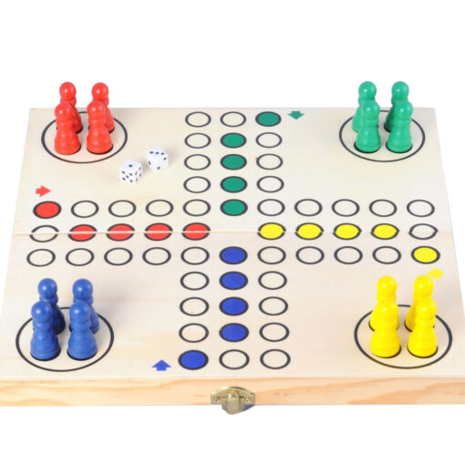 houten ludo in opklapbare doos