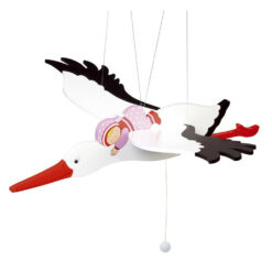 Zweeffiguur Ooievaar met Baby meisje