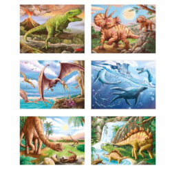 Goki 12 delige blokpuzzel dinosaurus