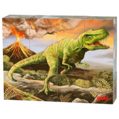 Goki 12 delige blokpuzzel dinosaurus