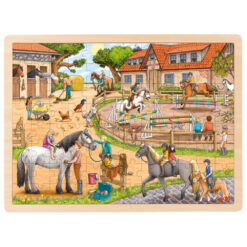 Houten puzzel Manege 96 stukjes